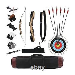 Takedown Recurve Bow and Arrow Set 62 Classic Traditional Wooden Bow for Adu