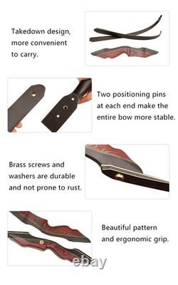 Takedown Traditional Recurve Bow 60 Horse Hunting Bow for Adult 20-50lbs