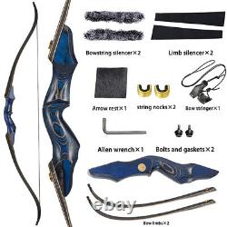 Toparchery 60 Archery Take-down Recurve Bow RH Blue Wooden Riser Bow 25-50lbs