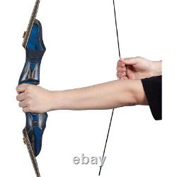 Toparchery 60 Archery Take-down Recurve Bow RH Blue Wooden Riser Bow 25-50lbs