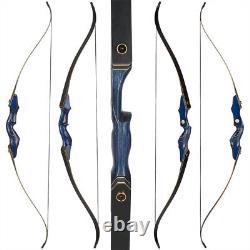 Toparchery 60 Archery Take-down Recurve Bow RH Blue Wooden Riser Bow 25-50lbs