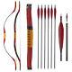 Traditional Archery Recurve Bow Mongolian Horse Bow + 6 Turkey Feathers Arrows