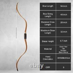 Traditional Bow 54 Tatar Recurve Bow Wooden Horse Hunting Bow for Adult 40lbs