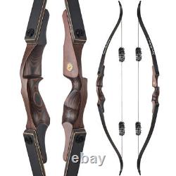 Traditional Wooden Riser 60 Takedown Recurve Bow Archery Hunting RH 30-60LBS