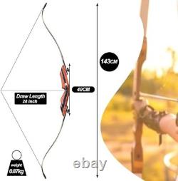 Tradtional Longbow Set 60 Recurve Bow Set Hunting Bow for Competition 25-50lbs