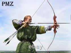 Tradtional Longbow Set 60 Recurve Bow Set Hunting Bow for Competition 25-50lbs