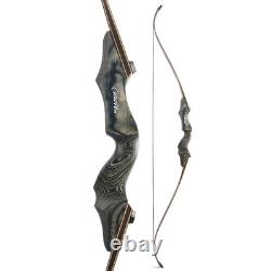 US 50lbs Takedown Recurve Bow 60 Archery Bamboo Core Limbs Hunting Black Hunter