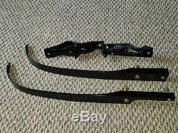 VINTAGE 70s BLACK WIDOW WILSON BROTHERS METAL RISER TAKEDOWN RECURVE HUNTING BOW