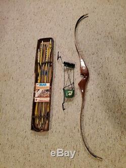 VINTAGE BEAR Glass Powered KODIAK HUNTER Recurve Bow 5845# with Arrows & Quiver