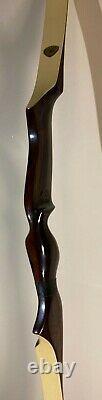 VTG WING Archery Co Rare RH 66 34# Swift Wing Long RECURVE Bow Dark Wood +Ivory