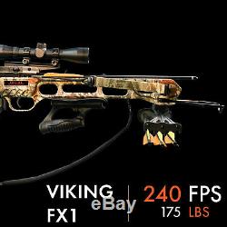 Viking FX1-45 Recurve Crossbow KO 45 Front Grip 240FPS 175# Draw Boneyard Camo