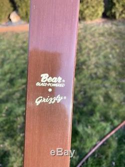 Vintage 1965 Fred Bear Archery Grizzly Recurve Bow 58 Amo 45# Draw Zebrawood