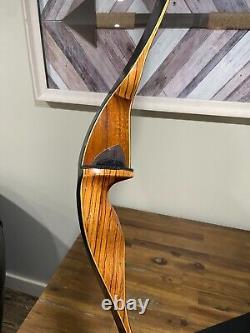 Vintage 1970 Shakespeare Super Necedah X30 Recurve Bow Zebra Wood 50# 54