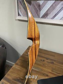 Vintage 1970 Shakespeare Super Necedah X30 Recurve Bow Zebra Wood 50# 54