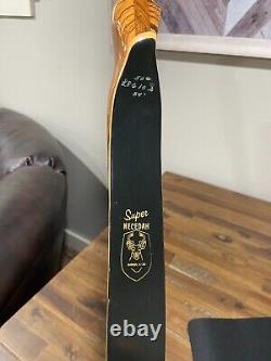 Vintage 1970 Shakespeare Super Necedah X30 Recurve Bow Zebra Wood 50# 54