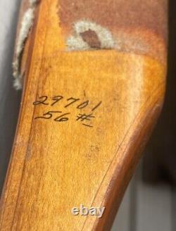 Vintage 50's Static Fred Bear Grizzly 56# Recurve Model 29701