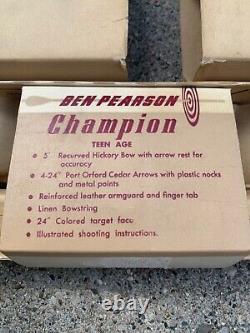 Vintage 60 Ben Pearson Hickory Recurve Bow Cedar Arrows Training Teenage Set