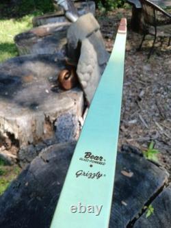 Vintage Bear Archery Dogleg Grizzly recurve 50# 1963 minty glass