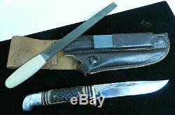 Vintage Bear Archery Knife & File Set, Running Bear, Recurve Bow, Fred Bear