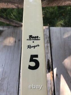 Vintage Bear Archery Ranger 5 Recurve Bow 25# 62 RH With String Stringer Guard