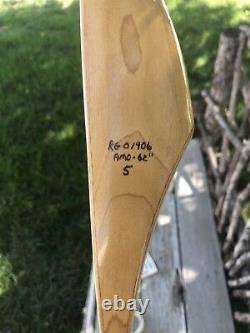 Vintage Bear Archery Ranger 5 Recurve Bow 25# 62 RH With String Stringer Guard