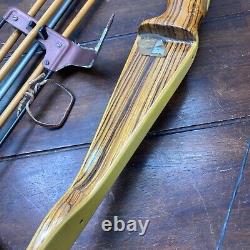Vintage Bear Glass Powered Polar Hunter Recurve 4M49 66 43# Bow With Quiver Bows