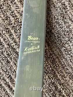 Vintage Bear Kodiak Magnum Glass Powered Green Recurve Bow. 52 50#