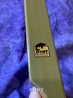 Vintage Bear Kodiak Recurve 1955 Bow Standing Bear 68. 42# Amazing Bow