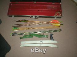 Vintage Bear Minuteman Take Down Recurve Bow RIGHTY + Case and 29 Arrows