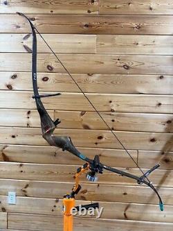 Vintage Bear Super Magnum 48 Recurve Bow RH 50# Lb black red stripe Fascor