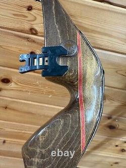 Vintage Bear Super Magnum 48 Recurve Bow RH 50# Lb black red stripe Fascor