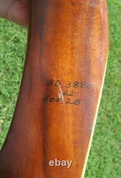Vintage Ben Pearson Colt 7070 Rh Recurve Bow Bd. 3880 62 40lb 28 Stunning Bow