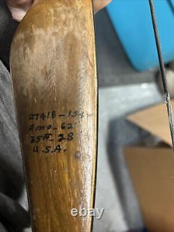 Vintage Ben Pearson Cougar 7050 Recurve Archery Bow 40# @ 28 62 Left Handed