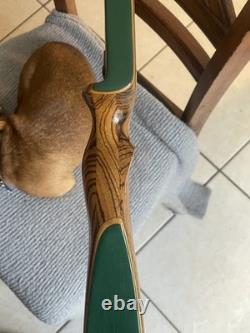 Vintage Ben Pearson Hunter 709 Green Recurve Bow 58 x50#-28 LH Draw