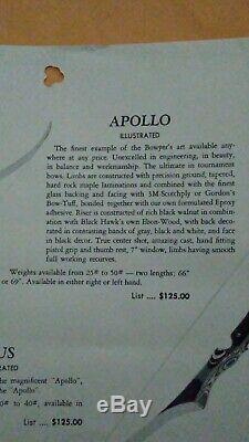 Vintage Black Hawk Galaxie Apollo Target Recurve Bow Archery Bow R-H 38#