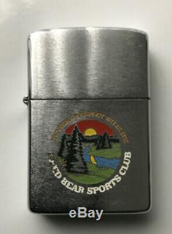Vintage Fred Bear Sports Club Zippo Lighter Archery Recurve Traditional Bow RARE