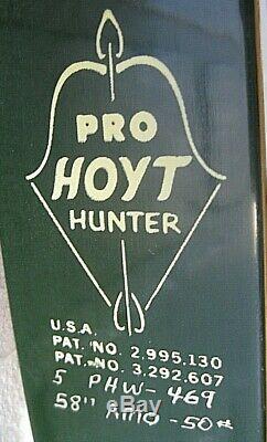 Vintage Hoyt Pro Hunter Recurve Bow 50# Rh 58 Hunting Trad Archery Rare Vgvc A