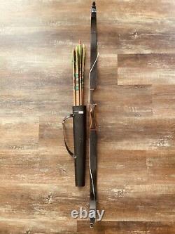 Vintage Indian Archery Mohawk Recurve Bow RH 52 45# With Neet Quiver & Arrows