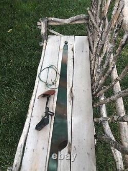 Vintage Unbranded Camouflage Recurve Archery Bow 40# AMO 60 Right Handed