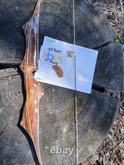 Vintage Wing Archery Presentation recurve 38# refinished in brindle 1963-64
