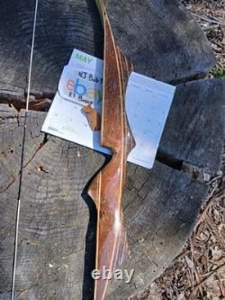 Vintage Wing Archery Presentation recurve 38# refinished in brindle 1963-64