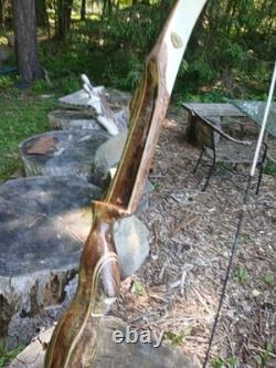 Vintage Wing Archery Presentation recurve 38# refinished in brindle 1963-64