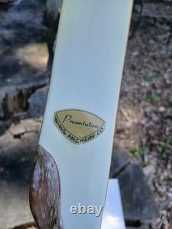 Vintage Wing Archery Presentation recurve 38# refinished in brindle 1963-64