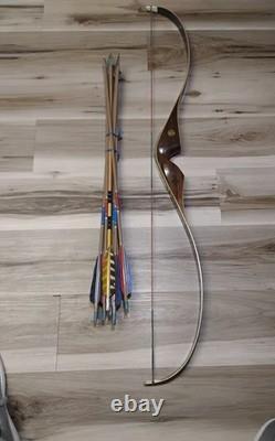 Vtg BEAR Glassed Powered Kodiak Magnum Recurve Bow AMO 52 45X# 9U11122 -Arrows