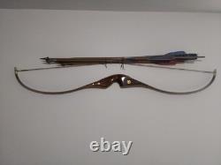 Vtg BEAR Glassed Powered Kodiak Magnum Recurve Bow AMO 52 45X# 9U11122 -Arrows