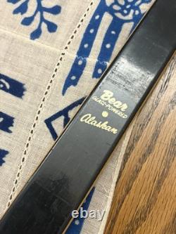 Vtg Bear Glass Powered Alaskan Recurve Bow 62 Model # 43 Rare Black Brown