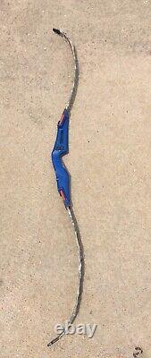 Vtg Fred Bear Archery Take Down Archery Bow Aluminum Blue Handle Red Limbs ROUGH