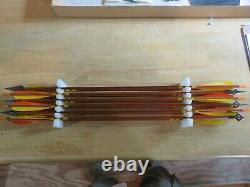 Wooden Recurve Bow with Wood Arrows